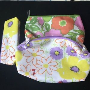 Clinique Cosmetics/ Travel Floral  Bags